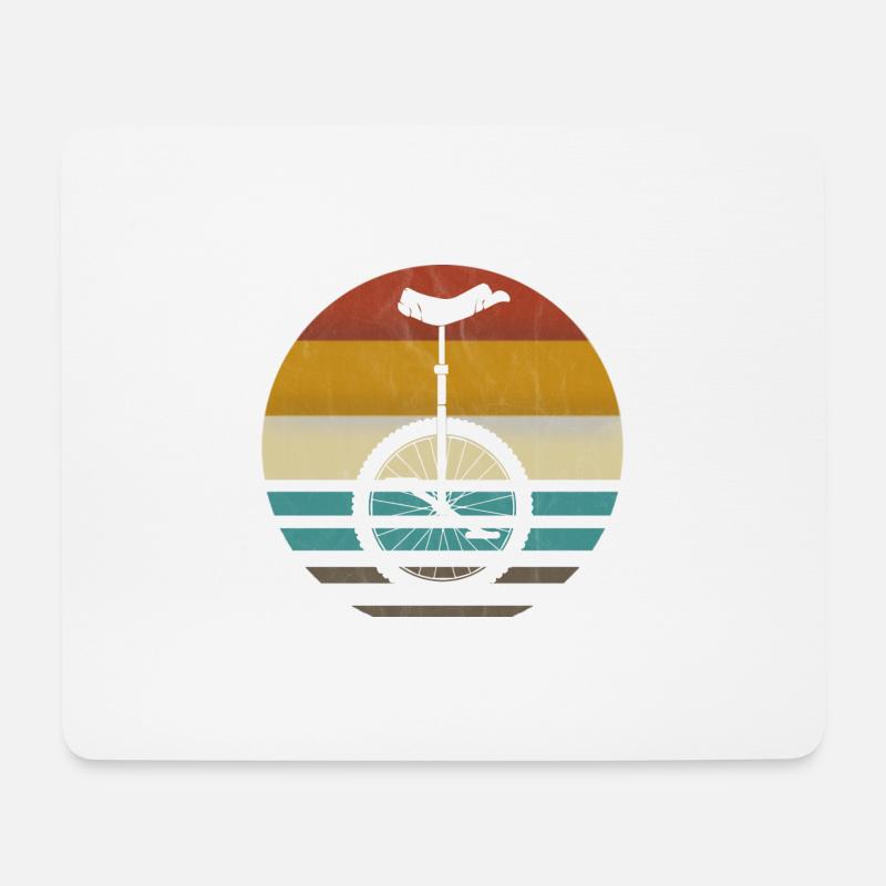 Einrad Einradfahrer Fahrrad Kinder Mädchen retro - Mousepad (Querformat) - Weiß