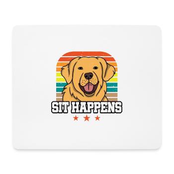GOLDEN RETRIEVER sit happens - Mouse Pad (horizontal) - white - Front