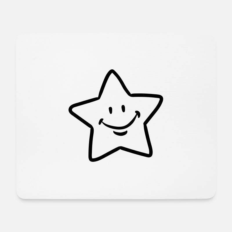 Stern / Sternengesicht - Mousepad (Querformat) - Weiß