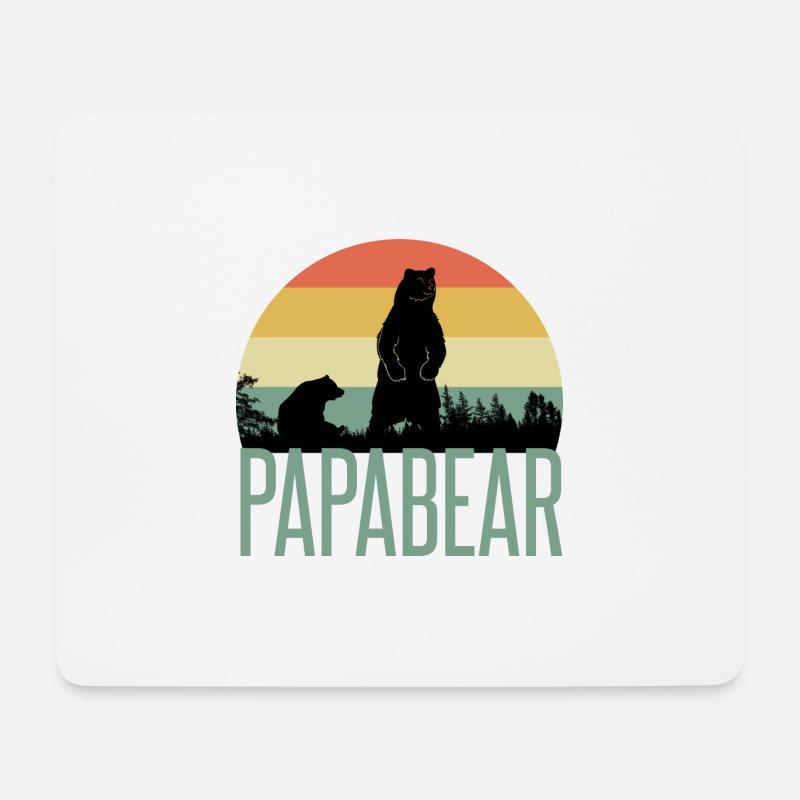 Papa Bear and Baby Bear Shirt for Father's Day - Mousepad (Querformat) - Weiß