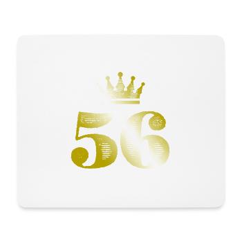 56 Chiffre Couronne Or - Tapis de souris (format paysage) - blanc - Devant