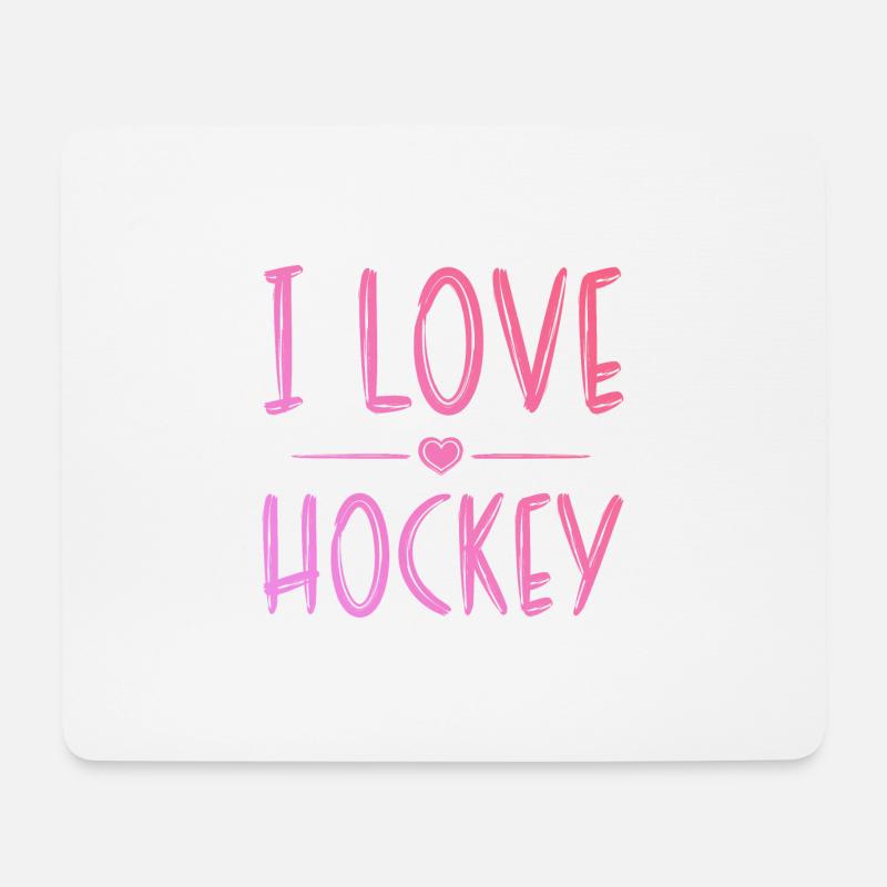 Ich liebe Hockey - Mousepad (Querformat) - Weiß
