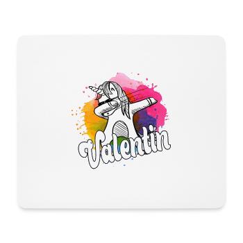 VALENTIN - Beau nom de garçon avec licorne cool - Tapis de souris (format paysage) - blanc - Devant
