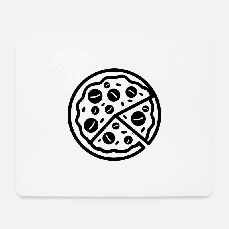 Pizza - Mousepad (Querformat) - Weiß