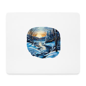 Winterlandschaft - Mousepad (Querformat) - Weiß - Vorne