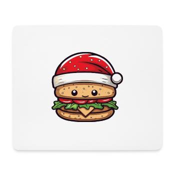 Burger Noël Bande Dessinée - Tapis de souris (format paysage) - blanc - Devant