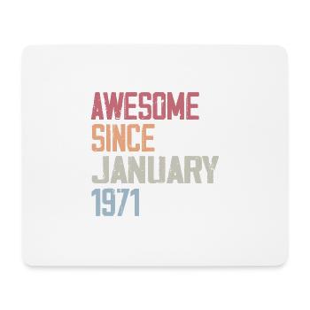 Birthday January 1971 Retro January 1971 - Mouse Pad (horizontal) - white - Front