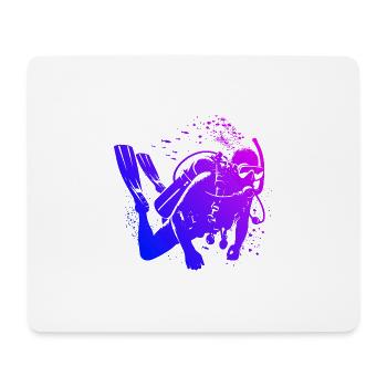 Scuba Diving Free Dive Men - Mouse Pad (horizontal) - white - Front