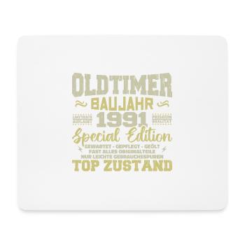 Jahrgang 1991 geboren Retro Geburtstag Vintage - Mousepad (Querformat) - Weiß - Vorne