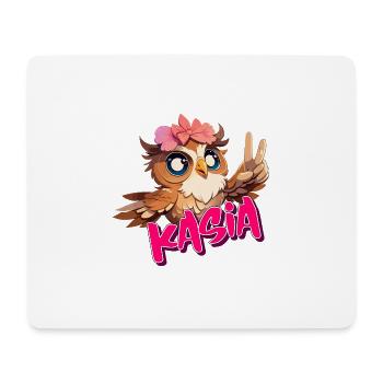 KASIA - Schöner Mädchen Name mit süßer EULE - Mousepad (Querformat) - Weiß - Vorne
