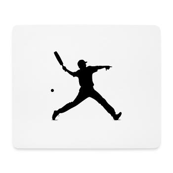 Cricket Mann Silhouette - Mousepad (Querformat) - Weiß - Vorne