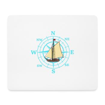 Kompass Segelschiff Schiff Schiffe Reise - Mousepad (Querformat) - Weiß - Vorne