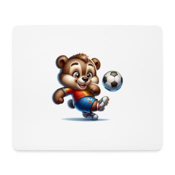 Cute Soccer Player Bear - Mousepad (Querformat) - Weiß - Vorne