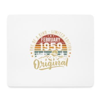 Cadeau Anniversaire Février 1959 Cool Février 1959 - Tapis de souris (format paysage) - blanc - Devant
