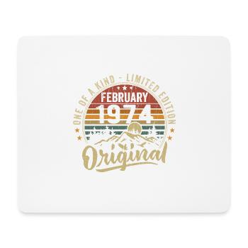 Geburtstagsgeschenk Februar 1974 Cooler Februar 1974 - Mousepad (Querformat) - Weiß - Vorne