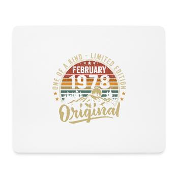 Cadeau Anniversaire Février 1978 Cool Février 1978 - Tapis de souris (format paysage) - blanc - Devant
