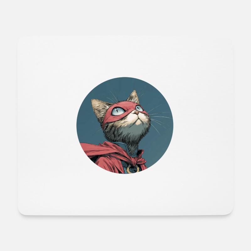 Superkatze, Manga - Mousepad (Querformat) - Weiß
