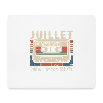 Cassette Rétro 1975 Cadeau Anniversaire Juillet 19 - Tapis de souris (format paysage) - blanc - Devant