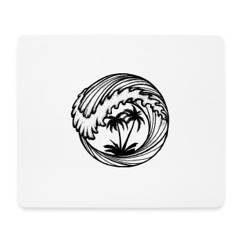 Palm trees in wave - Mouse Pad (horizontal) - white - Front