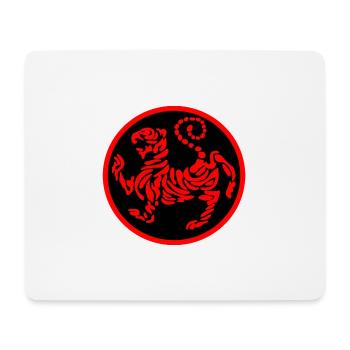 Shotokan Karate Logo Emblem Tiger rot auf schwarz - Mousepad (Querformat) - Weiß - Vorne
