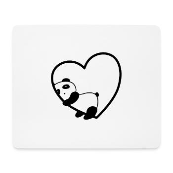 Panda Heart Love Vegan Bear Sweet Gift Valentine - Mouse Pad (horizontal) - white - Front
