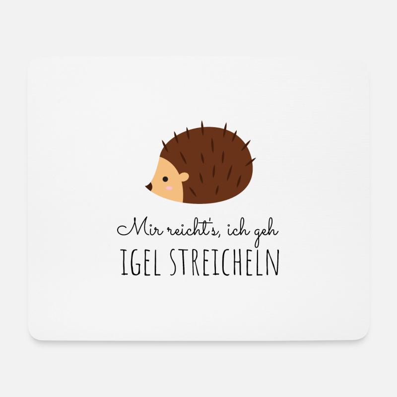 Igel streicheln - Mousepad (Querformat) - Weiß