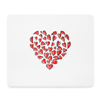 Cœur Coeur - Tapis de souris (format paysage) - blanc - Devant