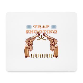 Lustiger Tontaubenschießen Spruch und - Mousepad (Querformat) - Weiß - Vorne