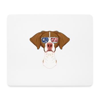 Brittany USA Sunglasses I American Flag Brittany - Mouse Pad (horizontal) - white - Front