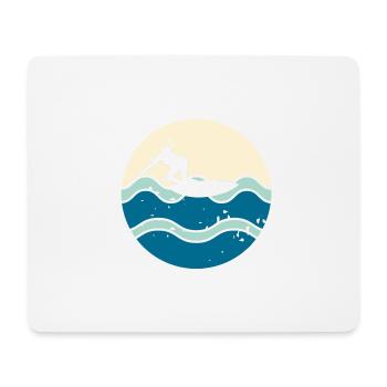 Vintage Classic Ride With The Wave Surfing - Mousepad (Querformat) - Weiß - Vorne