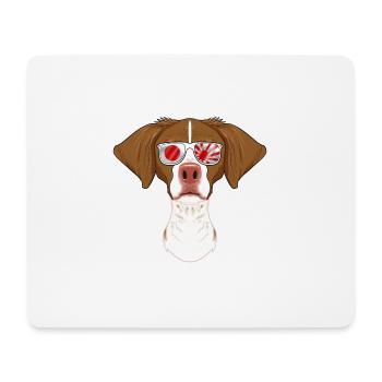 Brittany Japan Sunglasses I Japanese Flag - Mouse Pad (horizontal) - white - Front