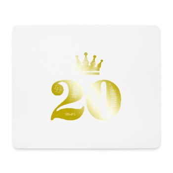 20 Number Crown Gold - Mouse Pad (horizontal) - white - Front