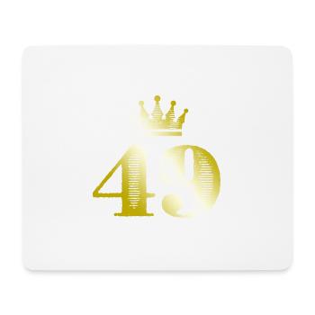 49 Zahl Krone Gold - Mousepad (Querformat) - Weiß - Vorne