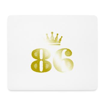 86 Numéro Couronne Or - Tapis de souris (format paysage) - blanc - Devant