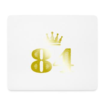 84 Zahl Krone Gold - Mousepad (Querformat) - Weiß - Vorne