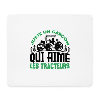 Juste un garçon qui aime Les Tracteurs Agriculteur - Tapis de souris (format paysage) - blanc - Devant