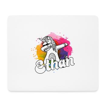 ETHAN - Beau nom de garçon avec une licorne cool - Tapis de souris (format paysage) - blanc - Devant