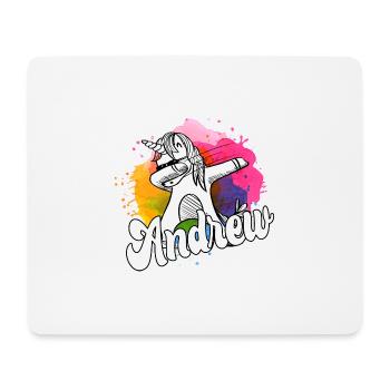 ANDREW - Beau nom de garçon avec une licorne cool - Tapis de souris (format paysage) - blanc - Devant