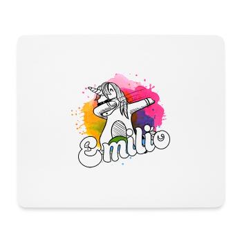 EMILIO - Beau nom de garçon avec licorne cool - Tapis de souris (format paysage) - blanc - Devant