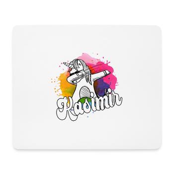 KASIMIR - Beau nom de garçon avec une licorne cool - Tapis de souris (format paysage) - blanc - Devant