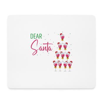 Dear Santa Just Bring Wine Retro Funny Designs - Mousepad (Querformat) - Weiß - Vorne