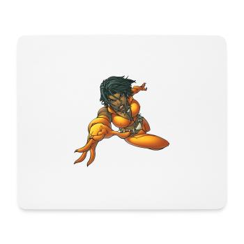 Heroine in gelb - Mouse Pad (horizontal) - white - Front
