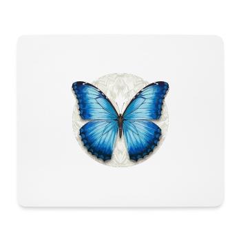 Blauer Morpho-Schmetterling - Mousepad (Querformat) - Weiß - Vorne