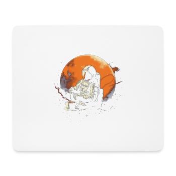 Astronaute buvant du café Urban Planet Universe - Tapis de souris (format paysage) - blanc - Devant