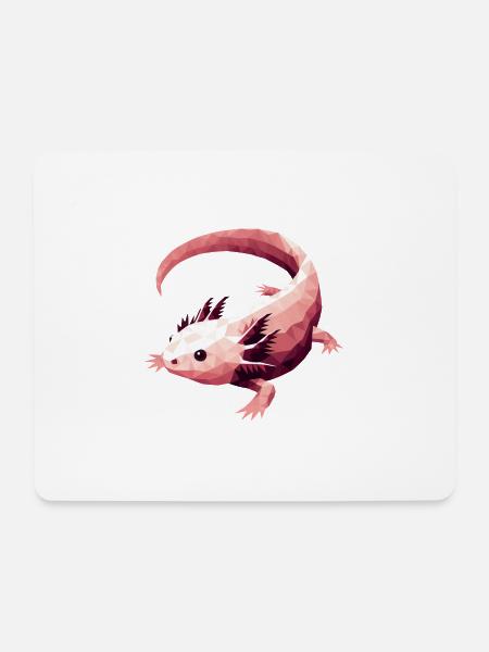 Axolotl polygon pink mexikanische amphibie - Mousepad (Querformat) - Weiß