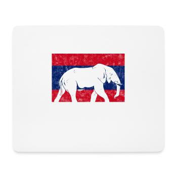 Laos Laote Laoten Flagge Elefant Lao I Geschenk - Mousepad (Querformat) - Weiß - Vorne