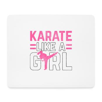 Karate like a Girl - Mouse Pad (horizontal) - white - Front