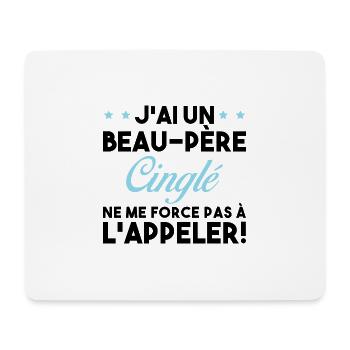 Beau Père Cinglé - Tapis de souris (format paysage) - blanc - Devant