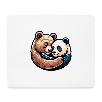 Cuddling Bear And Panda In Love - Mousepad (Querformat) - Weiß - Vorne