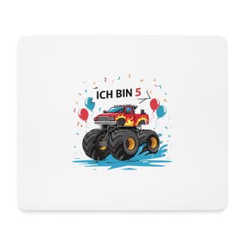 Monster Truck - Ich bin 5 - Einzigartiges Geschenk - Mousepad (Querformat) - Weiß - Vorne